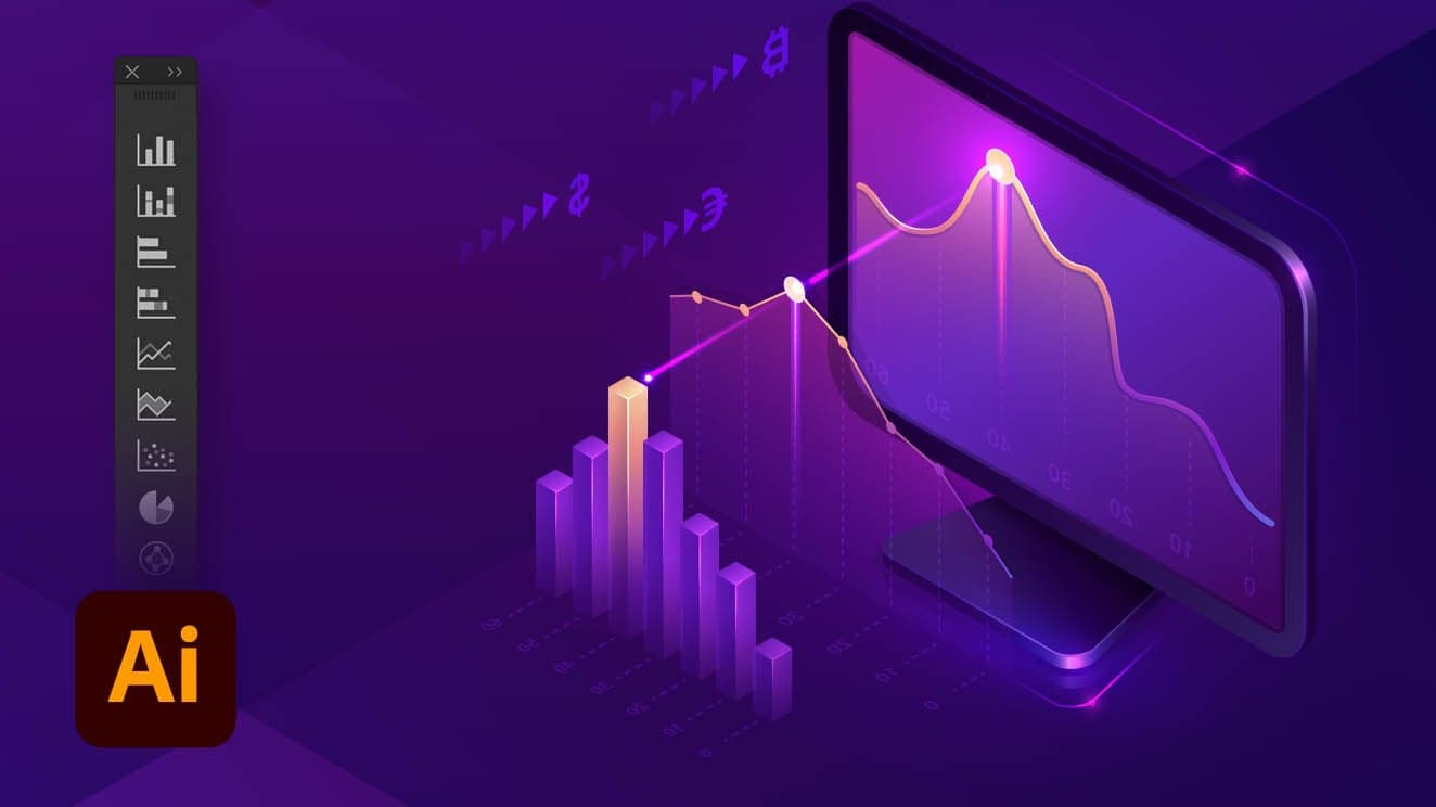 الرسومات البيانية في الاليستريتور Graphs in Adobe Illustrator